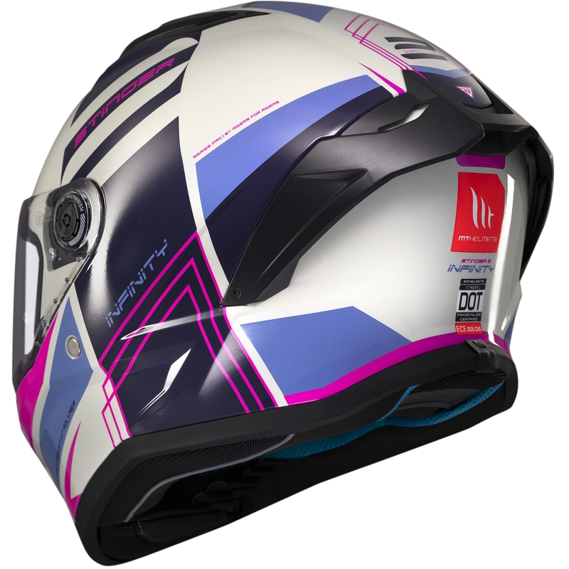 Casca moto integrala MT Stinger 2 Tron gri-violet-roz