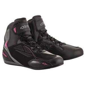 Ghete moto Alpinestars Stella Faster 3 Drystar pentru femei negru-gri închis/violet