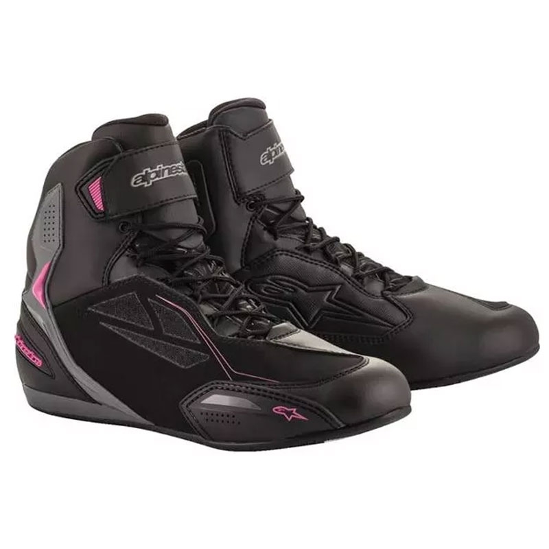 Ghete moto Alpinestars Stella Faster 3 Drystar pentru femei negru-gri închis/violet