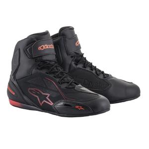 Ghete moto Alpinestars Faster 3 Drystar negru-rosu fluo