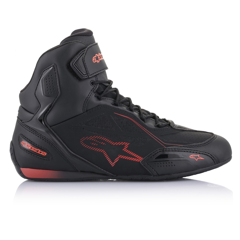 Ghete moto Alpinestars Faster 3 Drystar negru-rosu fluo