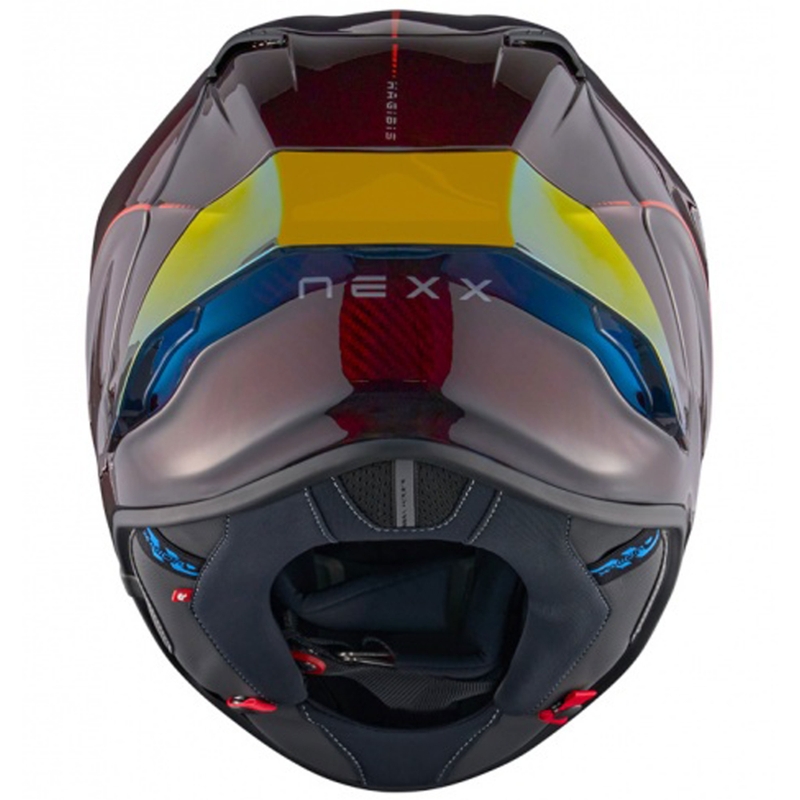 Casca moto integrala Nexx X.R3R Hagibis Carbon rosie