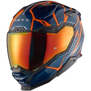 Casca moto integrala Nexx X.WST3 B-Side albastru-portocaliu