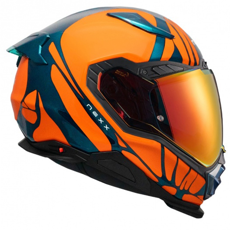 Casca moto integrala Nexx X.WST3 B-Side albastru-portocaliu