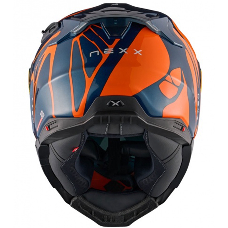 Casca moto integrala Nexx X.WST3 B-Side albastru-portocaliu