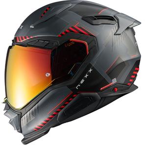 Casca moto integrala Nexx X.WST3 Fluence gri-rosu