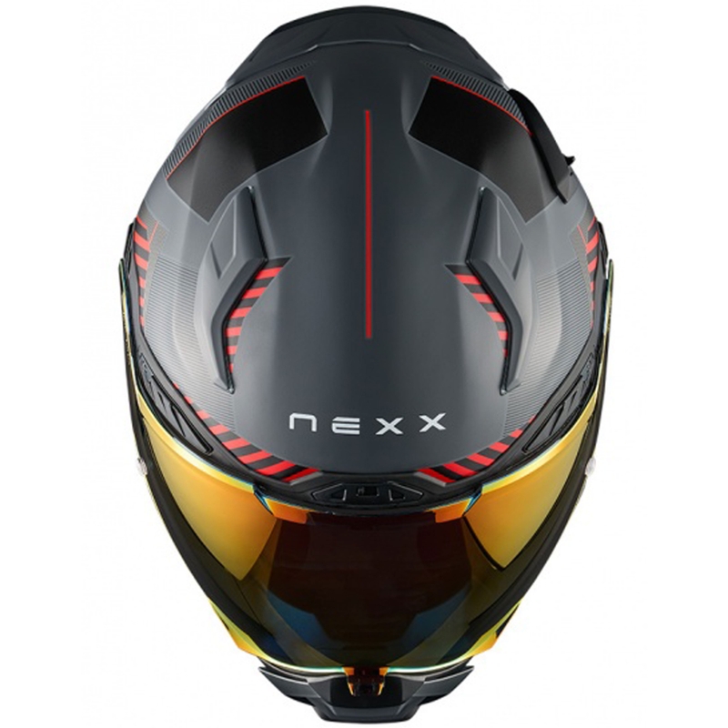 Casca moto integrala Nexx X.WST3 Fluence gri-rosu