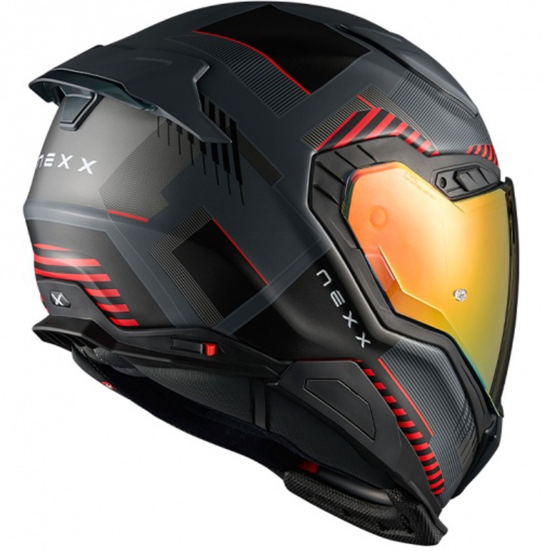 Casca moto integrala Nexx X.WST3 Fluence gri-rosu