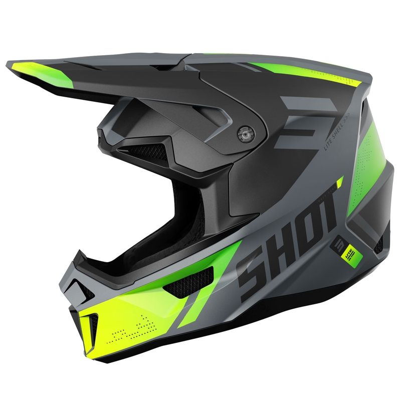 Casca de motocross Shot Lite Ultra galben fluo mat