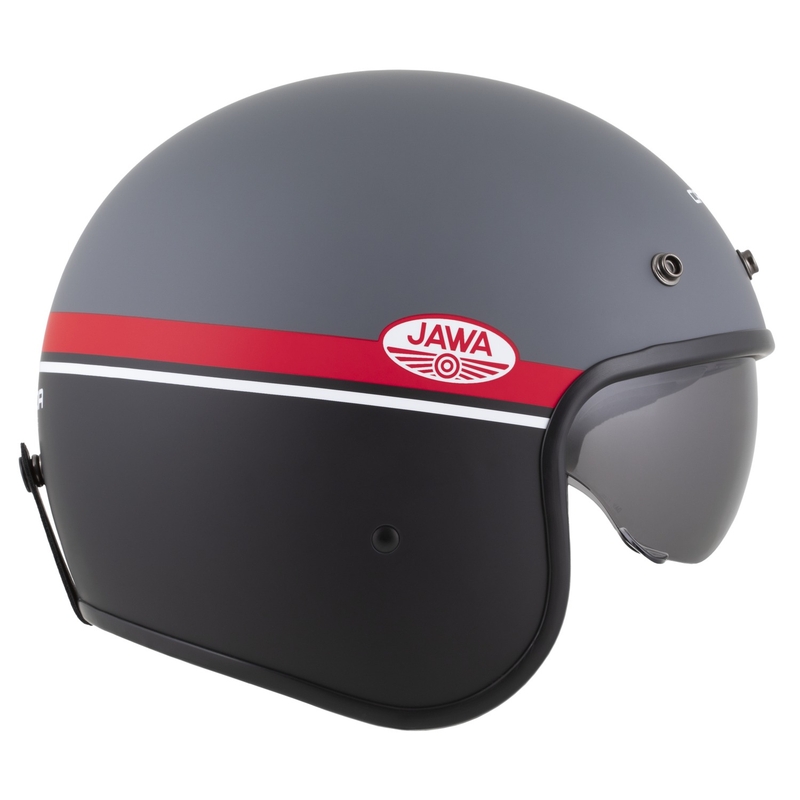 Casca de motociclete deschisa Cassida Oxygen 2.0 Jawa OHC mat gri-rosu-negru-alb