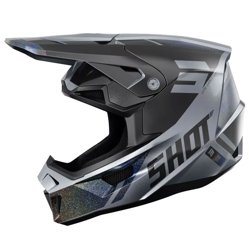 Casca de motocross Shot Lite Ultra mata holografica