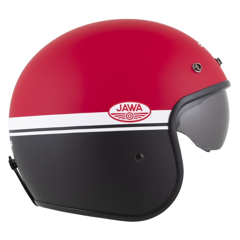 Cască de motocicletă deschisă Cassida Oxygen 2.0 Jawa OHC roșu-negru-alb mat