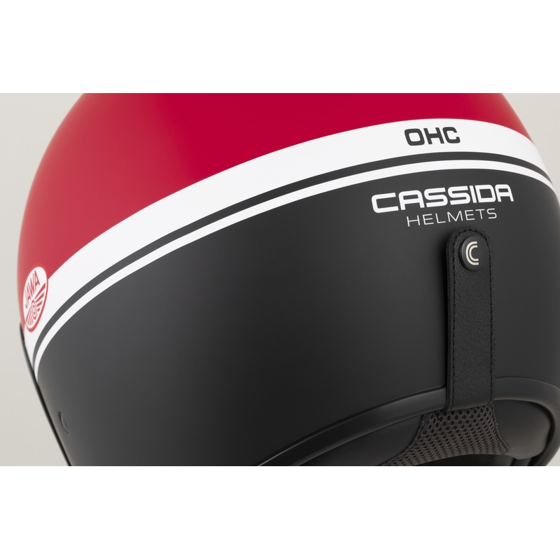 Cască de motocicletă deschisă Cassida Oxygen 2.0 Jawa OHC roșu-negru-alb mat