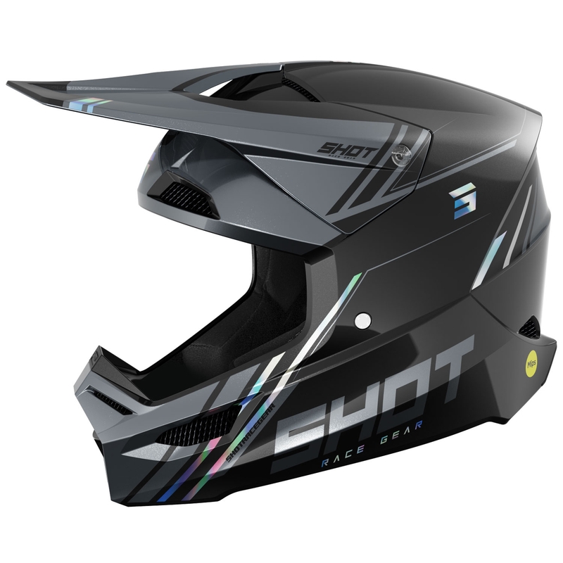 Casca motocross Shot Race Sprint pearl negru-gri