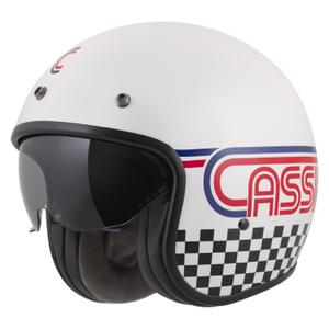 Cassida de motociclete Cassida Oxygen 2.0 Rondo open face alb-roșu-albastru-negru perlat