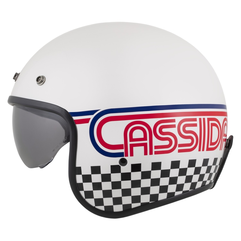 Cassida de motociclete Cassida Oxygen 2.0 Rondo open face alb-roșu-albastru-negru perlat