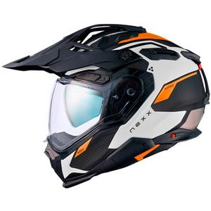Casca enduro Nexx X.WED3 Keyo alb-portocaliu