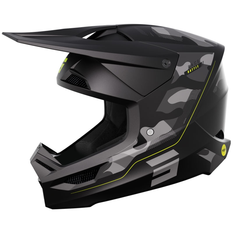 Casca Motocross Shot Race Battle Galben Fluo Mat Reducere lichidare
