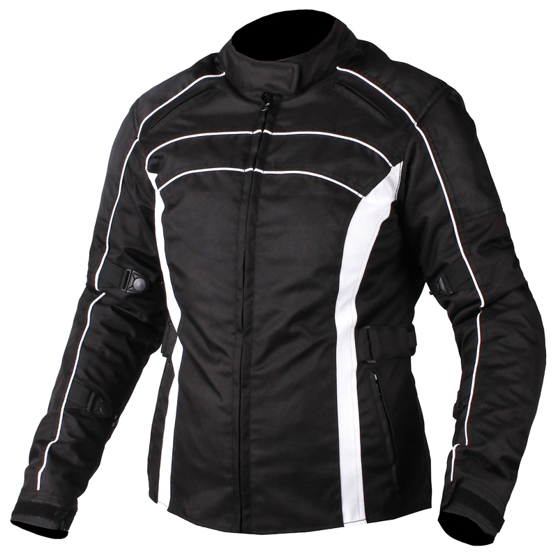 Jacheta de motocicletă Basic Black and White pentru femei lichidare