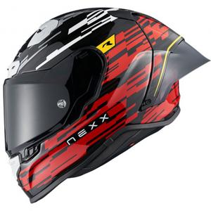 Casca moto integrala Nexx X.R3R Glitch Racer rosu-alb