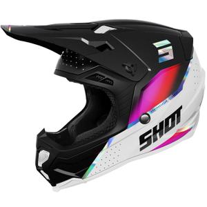 Casca de motocross Shot Core Honor negru-perlat holografic