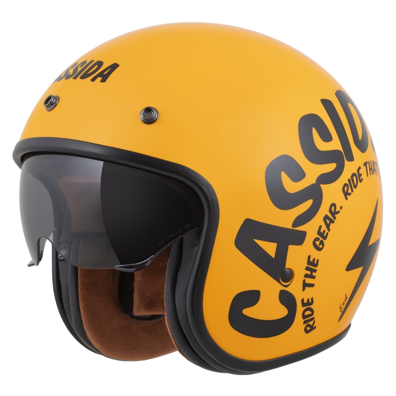 Cassida de motociclete Cassida Oxygen 2.0 Gear deschisa galben-negru