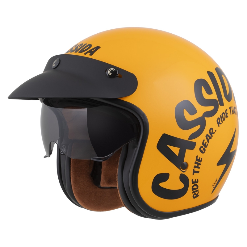 Cassida de motociclete Cassida Oxygen 2.0 Gear deschisa galben-negru