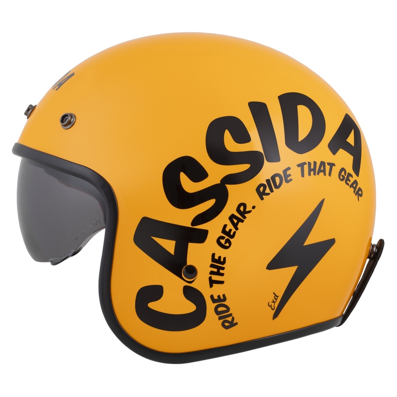 Cassida de motociclete Cassida Oxygen 2.0 Gear deschisa galben-negru