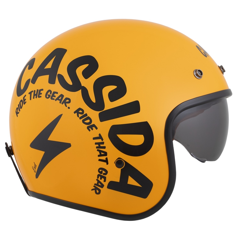 Cassida de motociclete Cassida Oxygen 2.0 Gear deschisa galben-negru