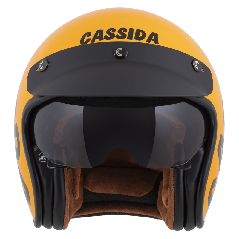 Cassida de motociclete Cassida Oxygen 2.0 Gear deschisa galben-negru