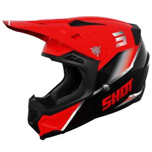 Casca de motocross Shot Core Honor roșu-negru-perlat