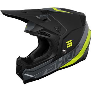 Casca motocross Shot Core Custom negru-galben fluo