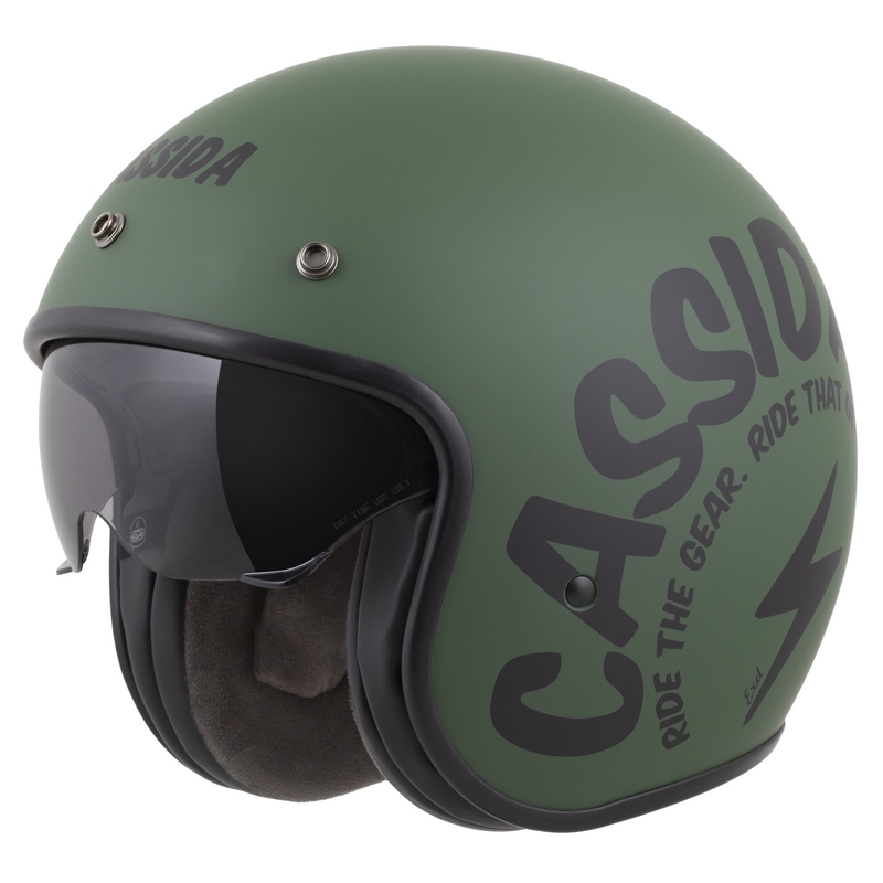 Cassida Motocicleta Cassida Oxygen 2.0 Gear Open Face Verde Mat-Negru