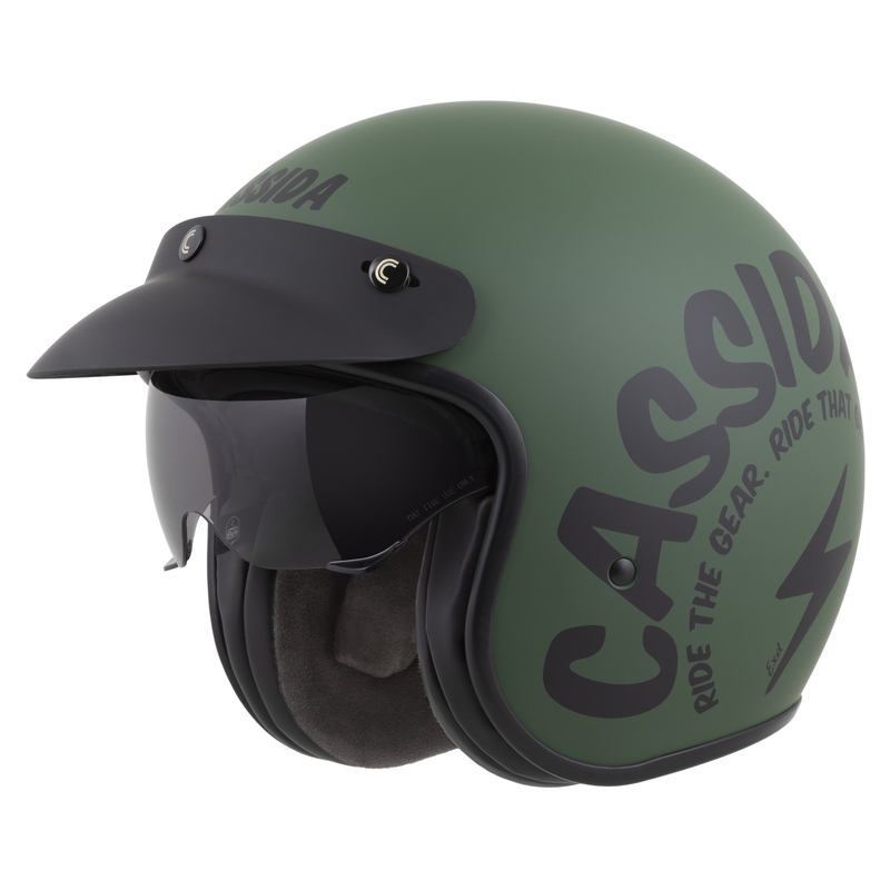 Cassida Motocicleta Cassida Oxygen 2.0 Gear Open Face Verde Mat-Negru