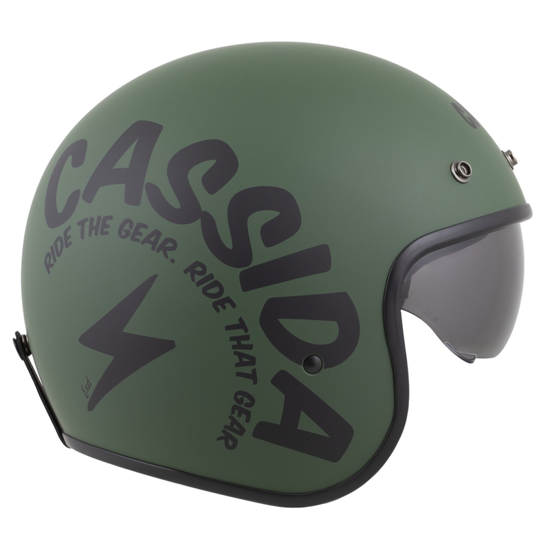Cassida Motocicleta Cassida Oxygen 2.0 Gear Open Face Verde Mat-Negru