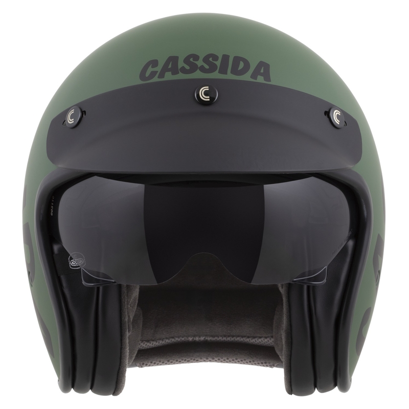 Cassida Motocicleta Cassida Oxygen 2.0 Gear Open Face Verde Mat-Negru