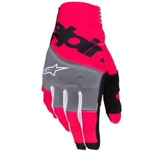 Mănuși motocross Alpinestars Techstar negru-roz fluo