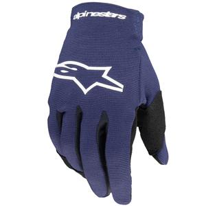 Mănuși de motocicletă copii Alpinestars Radar alb-albastru