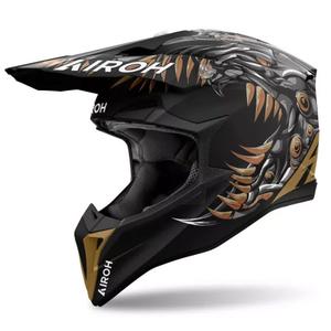 Casca de motocross Airoh Wraaap Cyborg negru mat