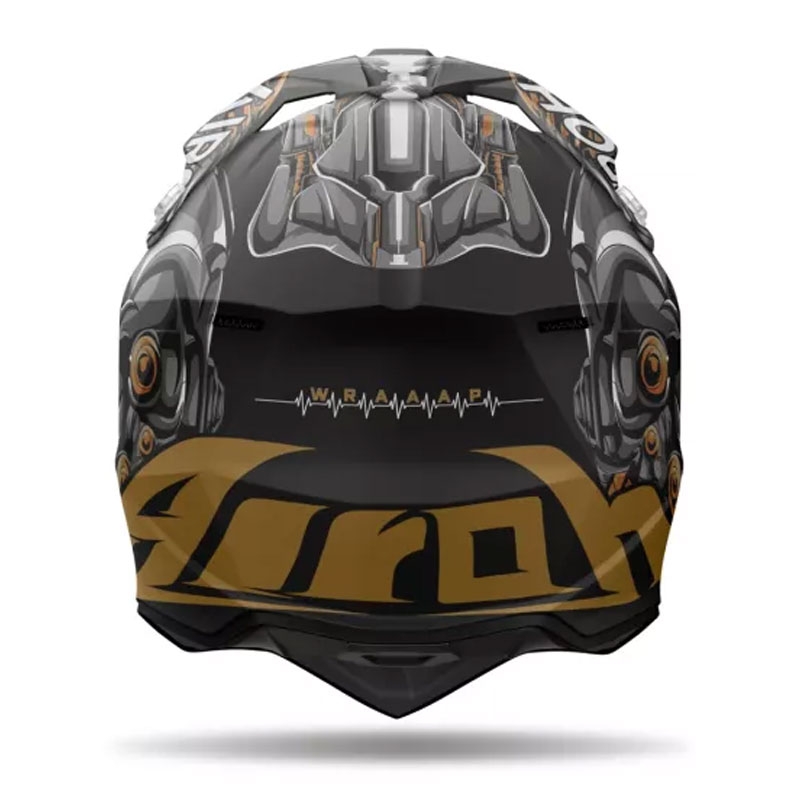 Casca de motocross Airoh Wraaap Cyborg negru mat