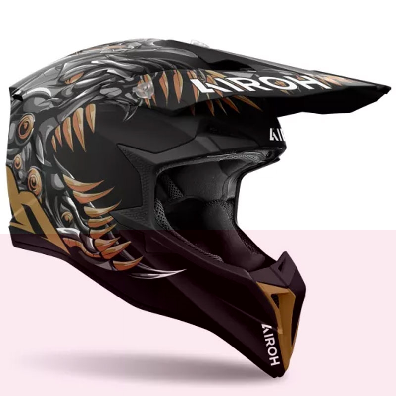 Casca de motocross Airoh Wraaap Cyborg negru mat
