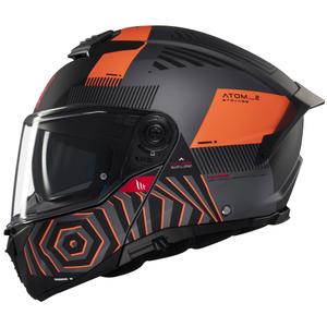 Cască de motocicletă flip-up MT Atom 2 SV Strange gri-negru-portocaliu