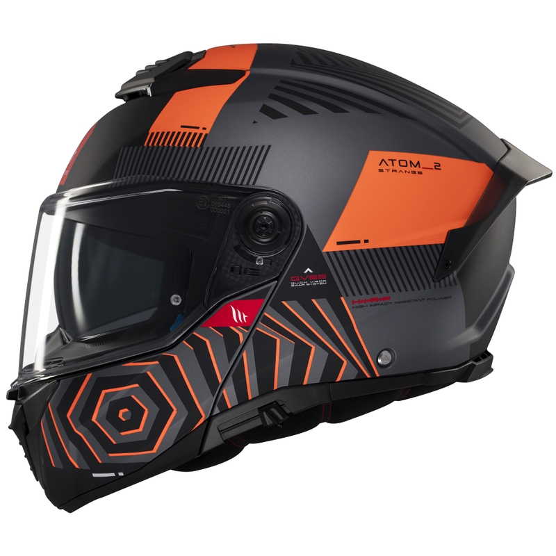 Cască de motocicletă flip-up MT Atom 2 SV Strange gri-negru-portocaliu