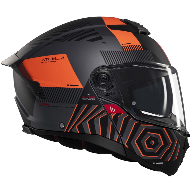 Cască de motocicletă flip-up MT Atom 2 SV Strange gri-negru-portocaliu