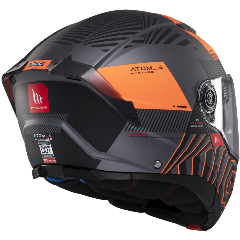 Cască de motocicletă flip-up MT Atom 2 SV Strange gri-negru-portocaliu