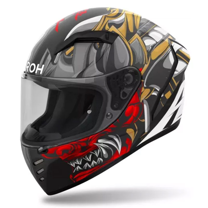 Casca integrală pentru motocicletă Airoh Connor Samurai negru-roșu-maro-gri mat