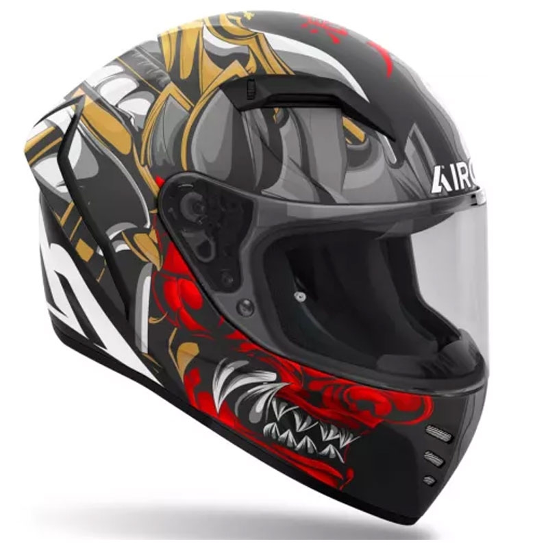 Casca integrală pentru motocicletă Airoh Connor Samurai negru-roșu-maro-gri mat