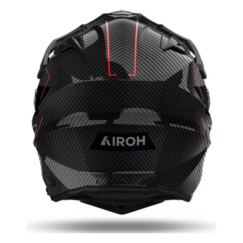 Casca moto Enduro Airoh Commander 2 Carbon Stylish negru-rosu
