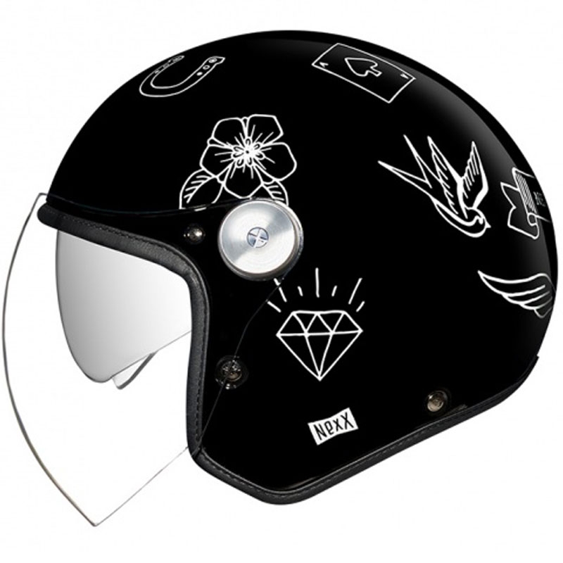Casca deschisa Nexx X.G30 Tattoo negru-alb lichidare
