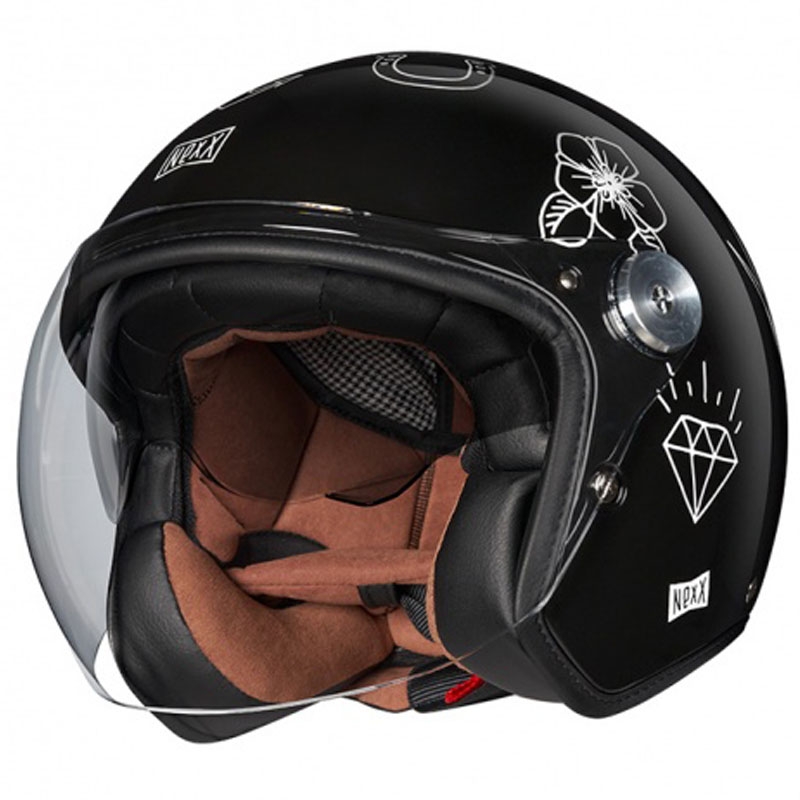 Casca deschisa Nexx X.G30 Tattoo negru-alb lichidare
